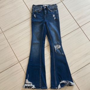 Bridge by Gly high rise distressed flare jeans size 22